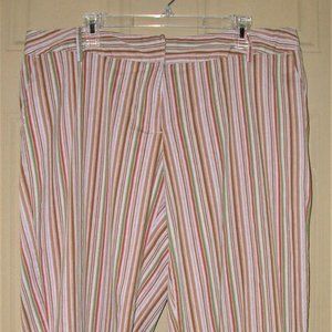 George Women's Capris Zipper and Button/Hook Closure ~ Multi Stripe ~ Size 18W